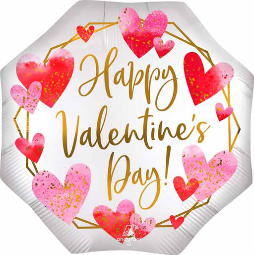 22 Inch Satin Watercolor Happy Valentine's Day Foil Balloon
