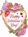 Happy Valentine's Day Watercolor Floral Foil Balloon, 34 Inch