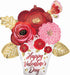 Happy Valentine's Day Painted Flowers 26-Inch Foil Balloon