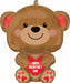Cuddly Bear Valentine's Day Foil Balloon, 18 Inch