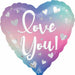Love You Ombre 18-Inch Heart Foil Balloon
