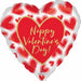 28-Inch Blush Lined Hearts Valentine's Day Foil Balloon