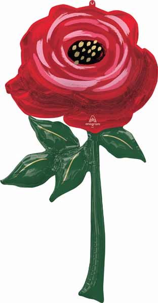 Painted Rose 62-Inch Foil Balloon