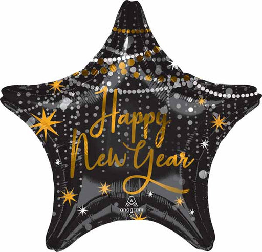 Midnight Hour Happy New Year Jumbo Star Foil Balloon