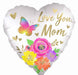 Love You Mom Floral Jumbo Heart Foil Balloon