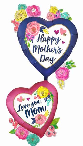 Happy Mother's Day Watercolor Floral 52-Inch Foil Balloon