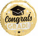Shiny Gold Graduation Round Foil Balloon, 18 Inch