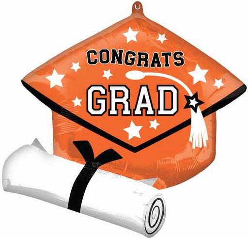 True to School Orange 25-Inch Graduation Foil Balloon