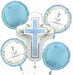 Blue First Communion Foil Balloon Bouquet
