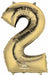 34-Inch White Gold Number 2 Balloon