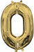 16" White Gold Number 0 Balloon