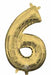 16 Inch White Gold Number 6 Balloon