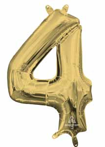 16-Inch White Gold Number 4 Balloon