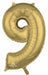 26-Inch White Gold Number 9 Balloon