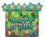 Pixel Party Happy Birthday Shaped Foil Balloon, 25 Inch