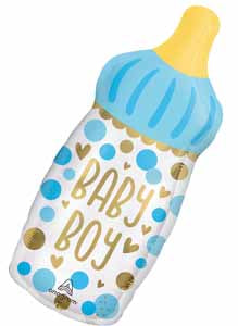 Baby Boy Bottle 31-Inch Foil Balloon