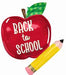 Back to School Apple Shaped Foil Balloon, 31 Inch