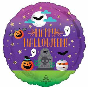 Fun & Spooky Halloween 18" Round Foil Balloon