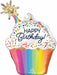 31" Confetti Sprinkle Happy Birthday Cupcake Foil Balloon