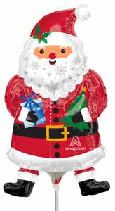 Snowy Santa Mini Shape Foil Balloon
