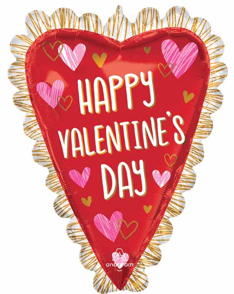 Happy Valentine's Day Sketch Impressions 35-Inch Foil Balloon