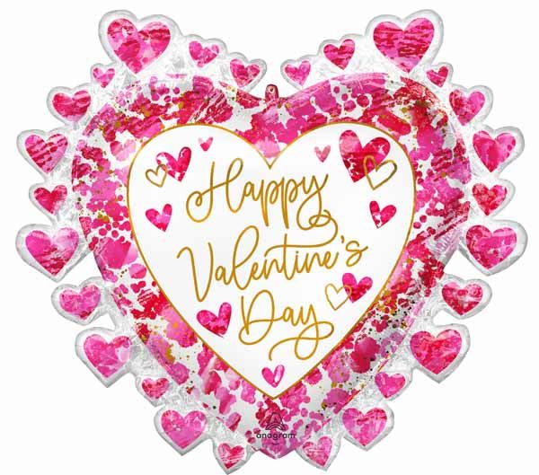 Heartful Happy Valentine's Day 29-Inch Foil Balloon