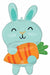 Minty Bunny with Carrot 34-Inch Foil Balloon