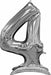 50-Inch Silver Number 4 Stand-Up Balloon