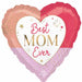 Best Mom Ever Colorful Heart Foil Balloon, 18 Inch
