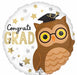 Congrats Grad Owl 18-Inch Round Foil Balloon
