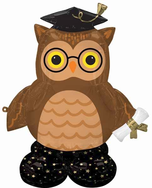 44" Grad Wise Owl AirLoonz Foil Balloon