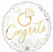 White Gold Wedding 18-Inch Round Foil Balloon