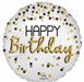 BLK SILVER GOLD HBD 18" HX S40 PKG