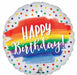 Satin Happy Birthday Dots 18-Inch Round Foil Balloon