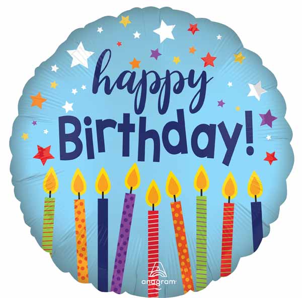 Satin Happy Birthday Celebrate 18-Inch Round Foil Balloon