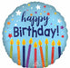 Satin Happy Birthday Celebrate 18-Inch Round Foil Balloon