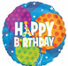 Happy Birthday Balloons 18-Inch Round Foil Balloon