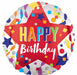 18-Inch Satin Happy Birthday Star Foil Balloon