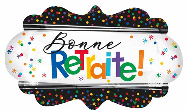 Bonne Retraite! 27" Shaped Foil Retirement Balloon