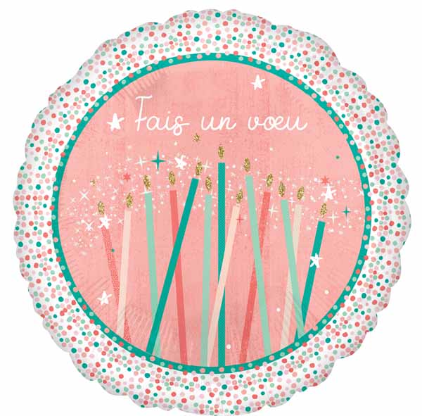 Fais un Vœu Cake 18-Inch Round Foil Balloon