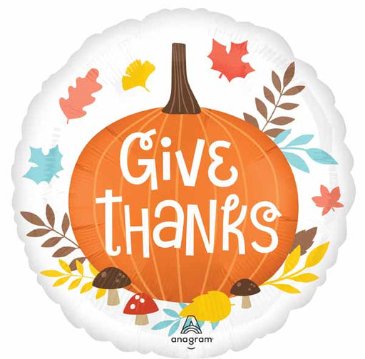 Give Thanks 18" Round Foil Balloon