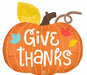 Give Thanks Pumpkin 25-Inch Foil Balloon
