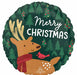 Modern Christmas Reindeer 18 Inch Round Foil Balloon