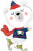 Skating Bear Shaped Foil Balloon, 36 Inch