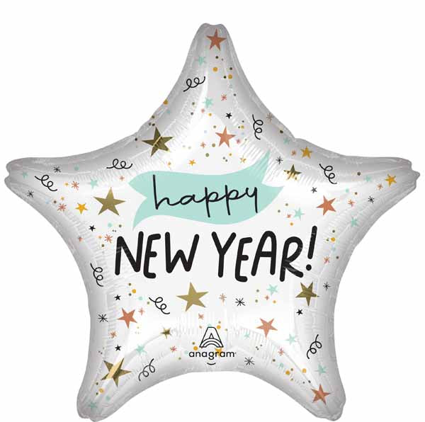 Noon Year Happy New Year 19" Star Foil Balloon