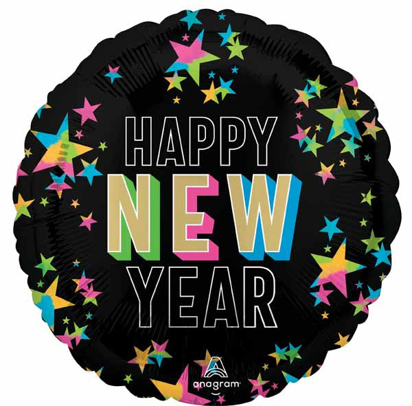 New Year Glow 18-Inch Round Foil Balloon