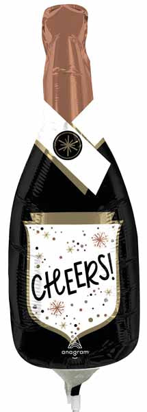 Cheers Bubbly Bottle Mini Foil Balloon