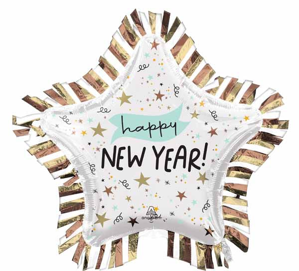 HNY STAR FRINGE BRDR 28" SHAPE P35 PKG