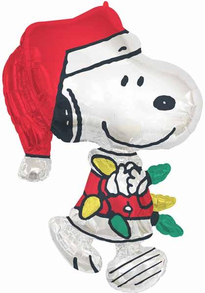 Peanuts Santa Snoopy 34-Inch Shaped Foil Balloon