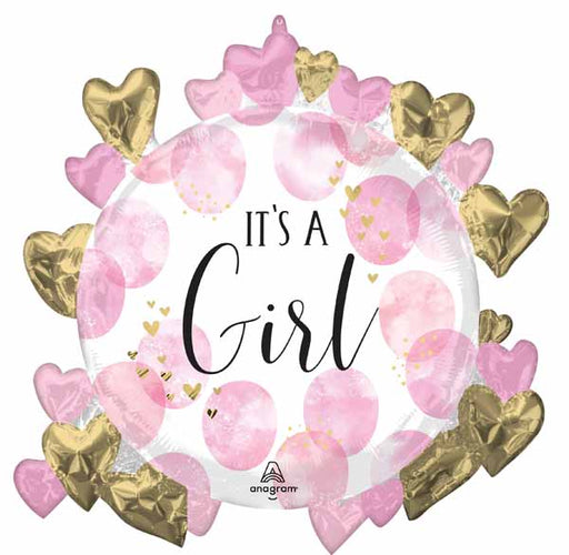 Baby Girl Watercolor 26-Inch Shaped Foil Balloon